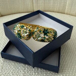 Floral Gold and Green Bracelet